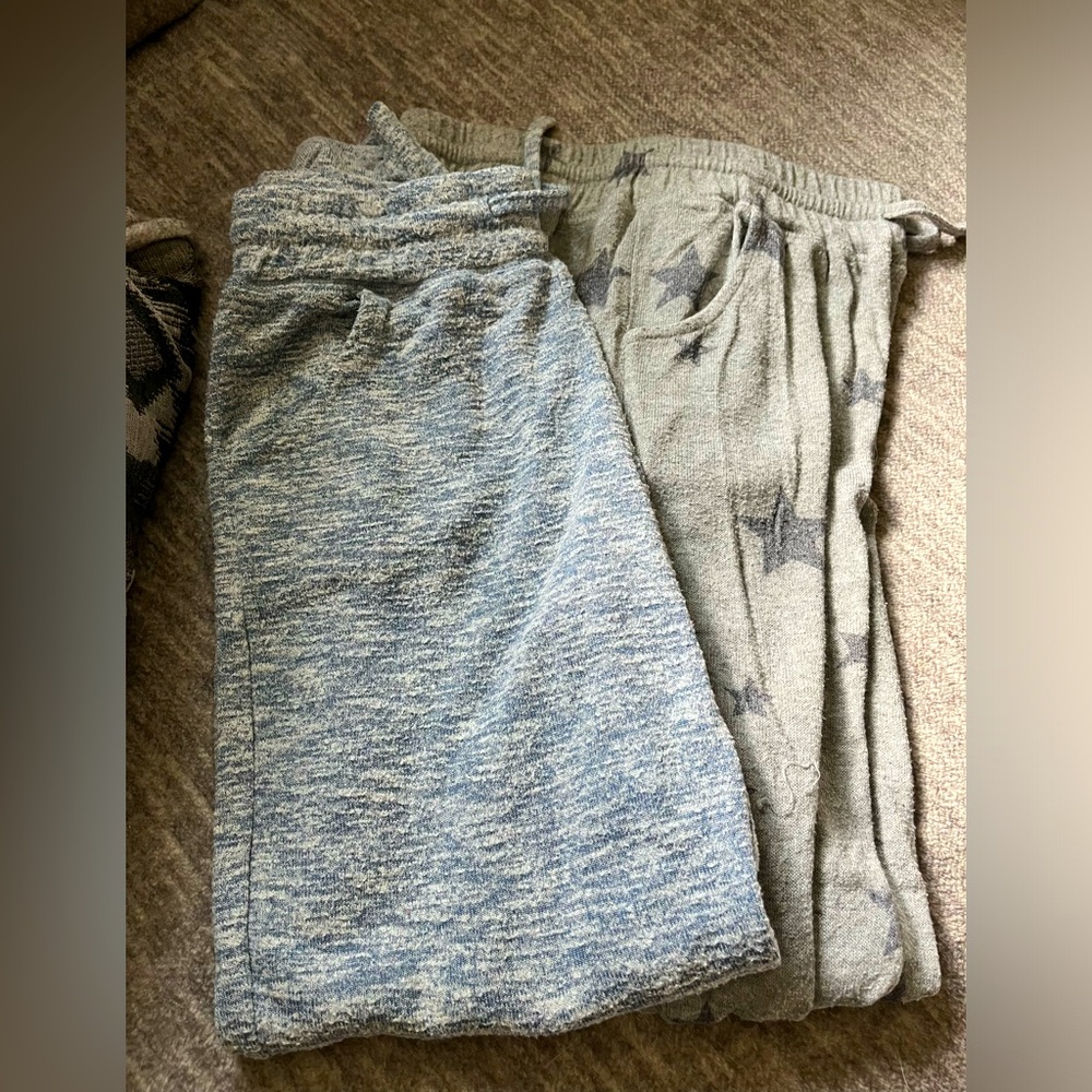 R&R Joggers, Size L (10-12), 1 is blue and 1 is gray with dark gray stars